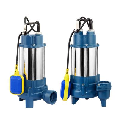 China Stainless Steel Long Life Sewage Cutter Water V Type Submersible Sewage Pump With Float Switch for sale