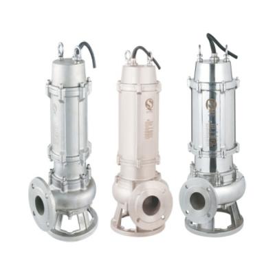 China WQ(d) 0.75-7.5kw long life sewage series stainless steel submersible water pump for dirty water (national standard flange) for sale