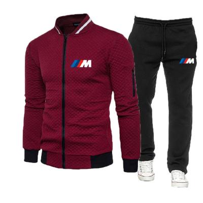 China 2 Piece Breathable Sportswear High End Sportswear Suit Sewing Logo Mens Sportswear Tracksuit Set Customized To Sew Custom Logo Mens Tracksuit for sale