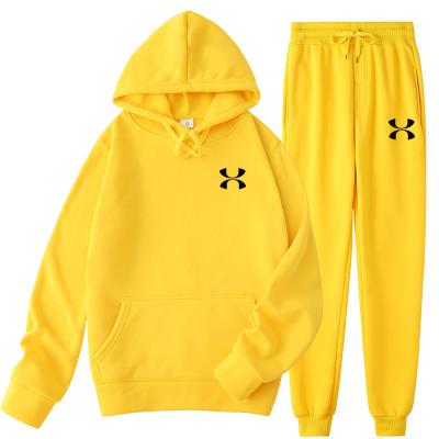 China Unisex Anti-Wrinkle Logo Sportswear Tracksuits For Men Custom Two-Piece Solid Color Anti-Wrinkle Sportswear For Logo Man Hoodie for sale