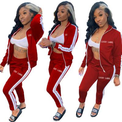 China Fashion Breathable Breathable Clothes For Women 2020 Lucky Label Sweat Suits Two Piece Pants Set Jogging Women for sale