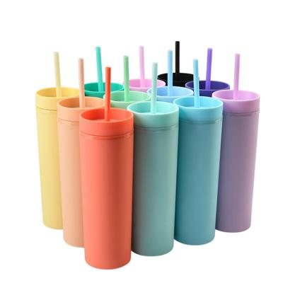 China 20 Ounce Plastic Viable Lean Color Tumbler Bottle Double Walled As Tumbler Cup Wholesale Plastic Water Bottle With Lid And Straw for sale