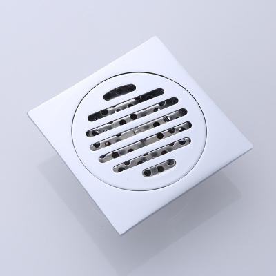 China Anti-Back Smell Bathroom Floor Drain Trap 4 Inch Brass Bathroom Shower Drains Square Shower Floor Waste Drain for sale