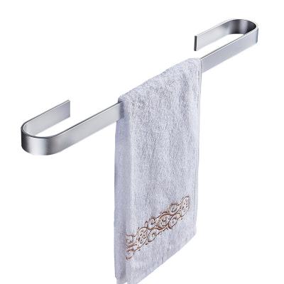 China Wholesale Modern Silver Aluminum Bathroom Towel Rack Manufacturer Towel Rack 60cm Single Bath Towel Rail for sale