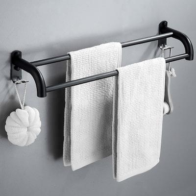 China Fashion Factory Direct Sales Wall Mounted Bipolar Bathroom Bath Towel Rack Shelf Fixed Racks for sale