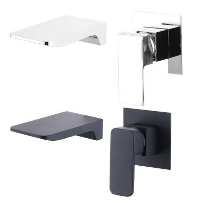 China New Design Square Handle In-wall Waterfall Waterfall Bathroom Sink Faucets New Design Metered Single Sink Faucet for sale