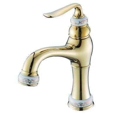 China Faucets Modernization Copper Plating Basin Faucet Water Mixer Bath Sink Mixer Cold-Hot Metered for sale