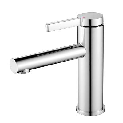 China Wenzhou Metered Faucets Best Selling Faucet Sanitary Brass Body Water Ware Polished Single Lever Bathroom Basin Mixer for sale