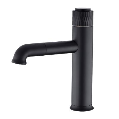 China Faucets New Products Bathroom Water Faucets Black Brass Metered Basin Mixer Tap for sale