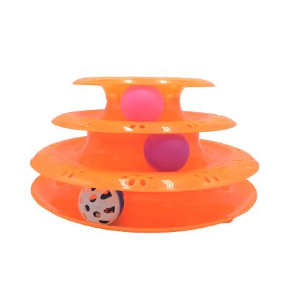 China Sustainable Best-Selling Cat Toy Pet Educational Toy Cat Interactive Ball Turntable Three-Layer Play Plate Track Cat Toy for sale