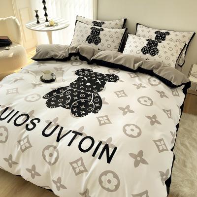 China King Size Bedding Set 100% Polyester 3D Printed Bed Cover Luxury Bed Sheets Modern Style for sale