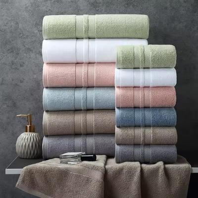 China Customized Color Hypoallergenic Towel Set 100% Cotton Thicker Plus Soft Absorbent for sale