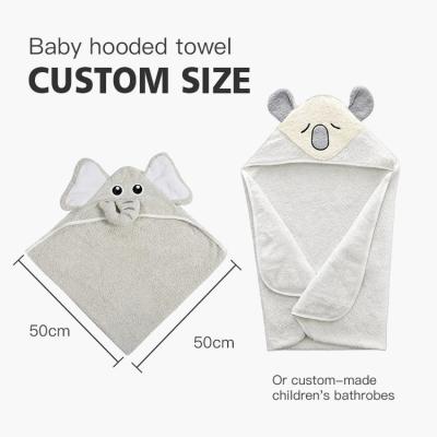 China Toallita de baño de bebé de punto con logotipo personalizado y diseño de impresión de elefante adorable en venta