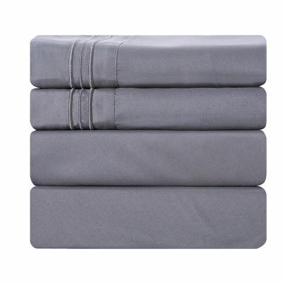 Chine Super taille du roi Solid Microfiber draps de lit ensemble avec tissu tissé et service OEM à vendre