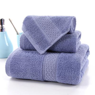 China 70*140cm Cotton Towel Set for Hotel Home Beach 3pcs Long Staple Absorbent Bath Towels for sale