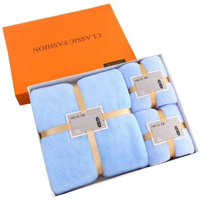 China Superfine Fiber Rectangle Bath Towel Set for Thickened Coral Velvet Face Wash and Bath for sale