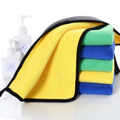 China Custom Thicken Plush Car Cleaning Cloth 40x40 Colorful Car Towels with Edge Microfiber for sale