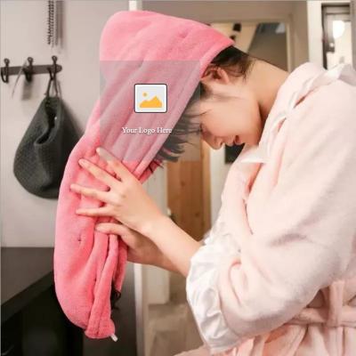 China Luxury Quick Drying Microfiber Hair Towel for Girl Women Custom Hair Turban Towel for sale