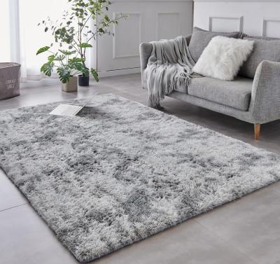 Chine Tapis personnalisés pour le salon, décoratif pour la maison, tapis de sol moelleux, cravate, tapis teint gris clair à vendre