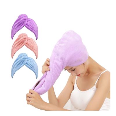 China Customized Printing Designs Elastic Microfiber Turban Towel Wrap for Hair Shower Drying for sale