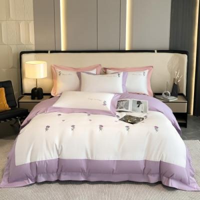 China Exquisite Embroidery Craft 100% Cotton Quilt Bedding Set for Comfortable Sleep 4 Pcs for sale