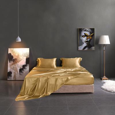 China Reactief drukken Luxe zijde satine beddengoed Set Pure Mulberry 19 Momme zijde 4pcs voor thuis Te koop