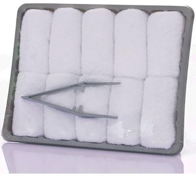 China 25*25cm Logo White Airplane Cotton Pallet Towel Antipilling and Wrinkle Fade Easy Care for sale