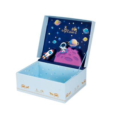 China Wholesale Cute Cartoon Cardboard Magnetic Gift Box Suitcase Shaped Gift Box Kids Birthday Packing Gift Box With 3D Noise And Handle for sale