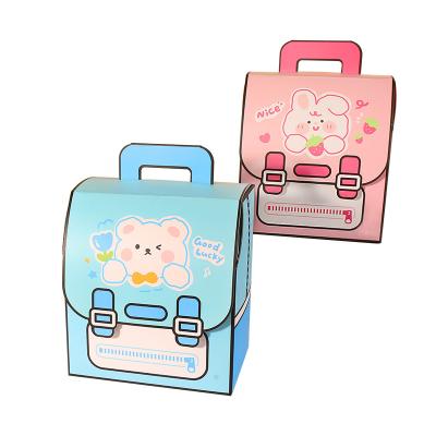 China Baking Sort Food Packing Baby Shower Birthday Party Snacks Gift Box Satchel Gift Box/Kid Favor Paper Box for sale