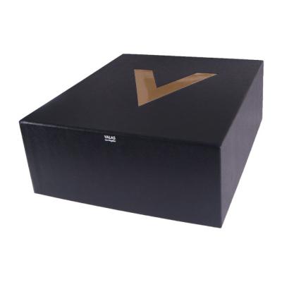 China Custom Luxurious Jewelry Packaging Pouch Printed Cardboard Drawer Box Fashion Black Jewelry Packaging Box With Pouch 26x23x10cm for sale