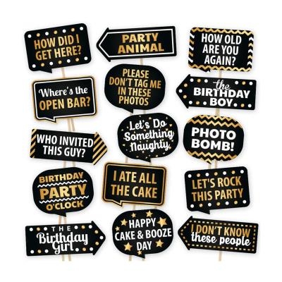 China Funny Photo Props Outdoor UV Printing Die Cut PVC Foam Board Photo Booth Prop Signs For Parties Birthday for sale