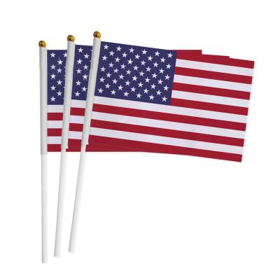 China Health Care Institutes Popping American Handheld Flag Double Side 14x21cm Tough Portable Polyester for sale