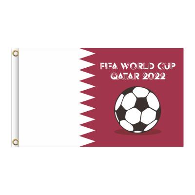 China Global Vivid Color Football Sports Events Polyester 3x5ft Qatar National Country Flag for sale