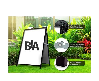 China Outdoor Vinyl Banner Printing BLA A-Frame Double Sided DisplayWeather Resistant Does Not Fall With Winds Color Black Foldable And Portable Poster Stand for sale