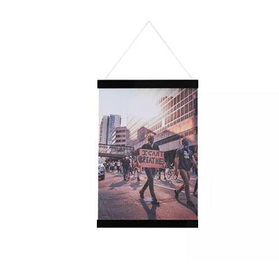 China Foldable Black Acrylic Roll Photo Frame Hook Poster Magnet Frame Canvas Hanging Artwork for sale