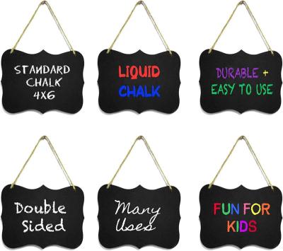 China Porch Double Sided Message Board Hanging Chalkboard Signs Mini Blackboard White Liquid Chalk Marker for sale