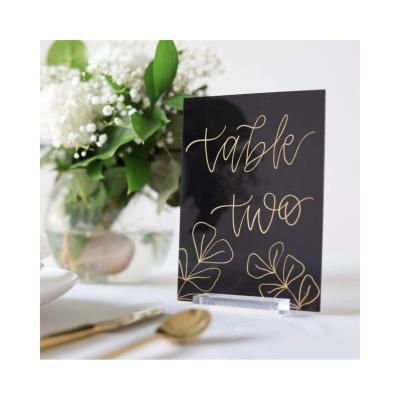 China Acrylic Porch Wedding Signs Acrylic Table Sign Acrylic Leaf Wedding Sign for sale