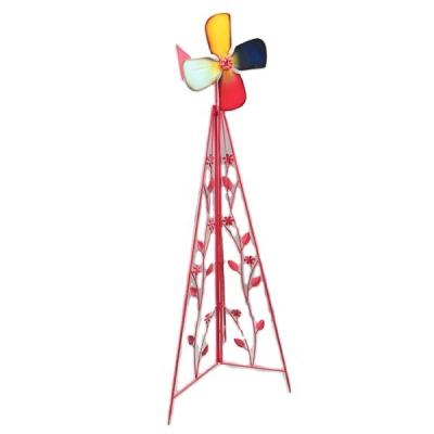 China Environment-frendly Amazon Top Selling Yard Iron Windmill Weathervane Garden Stake Ornamental Garden Decoration for sale