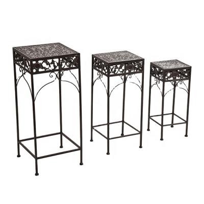 China Simply Classic Cast Iron Design Flower Rack Display Metal Pot Floor Plant Stand Rack for sale