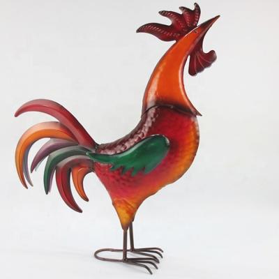 China Garden decoration hot sale metal sculpture metal animal garden rooster for home or outdoor decoration for sale