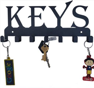 China Traditional Hot Selling Black Wall Mounted Metal Key Holder Home Decorative Key Hooks for sale