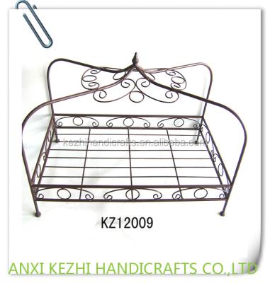 China KZ12009 Wrought Iron Princess Dog Bed Cat Bed Metal Frame Pet Viable Bed for sale