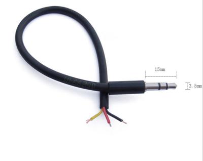 China High quality and low price male stereo projector 3.5mm jack to open the AUX cable. lead cable 3.5mm stereo to stamp on AUD AUX. tail for sale