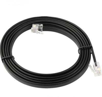 China Flat LSOH Telephone Cable / PVC RJ12 RJ12 6P6C Cable for sale