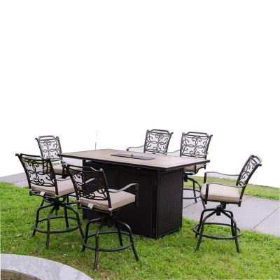 China Aluminum Frame Amazon Fire Pit Furniture Fire Pit Table Set For Outdoor for sale