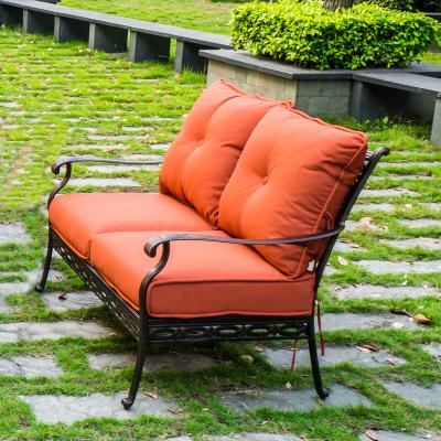 China The American garden cast aluminum sofa the outdoor cast aluminum sofa with coffee table for sale