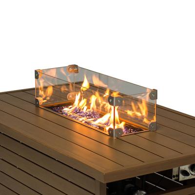 China American Rectangular Fire Pit Wind Glass Guard For Outdoor Garden Use for sale