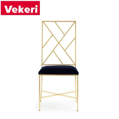 China Modern modeling is different but geometric feeling of soft line low-key external edge design not boring hollow dining chair for sale