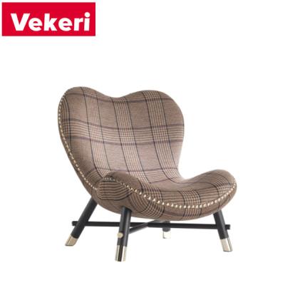 China Modern British Plaid Fabric Art Metal Chair Legs Embellished With Relax Chair In Living Room for sale