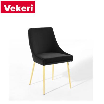 China Vintage modern modern velvet dining chair with black face and gold stainless steel legs is perfectly crafted for sale